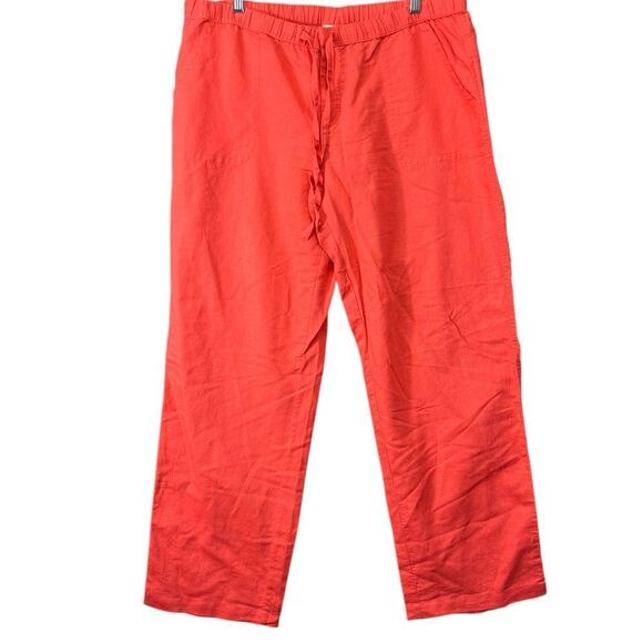 Liz Claiborne linen blend coral pants L - Picture 2 of 16